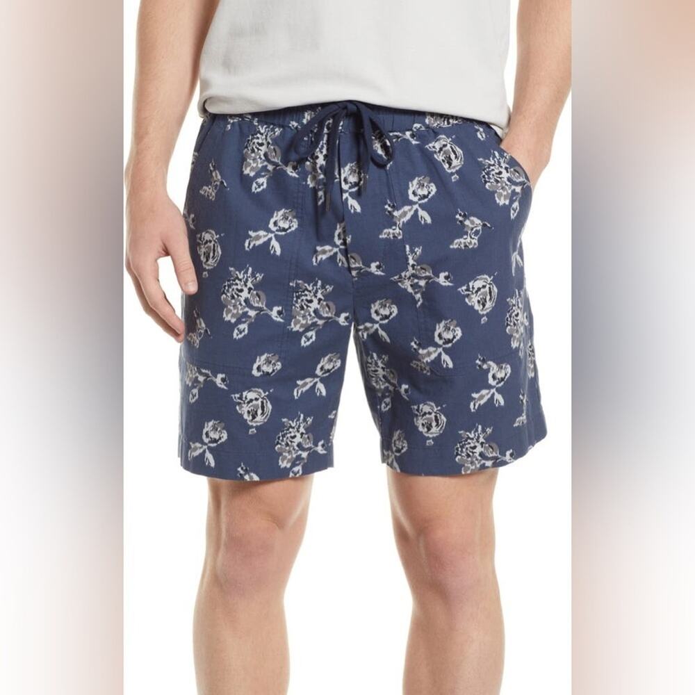 Vince NWT Men's Ikat Floral Print Pull-On Shorts Size Large
